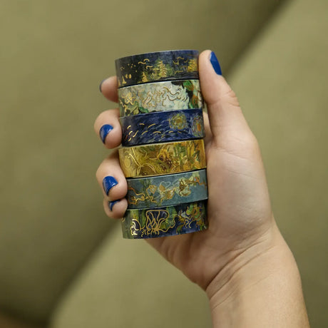 Cinta adhesiva TTL Washi de la colección Van Gogh (paquete de 6)