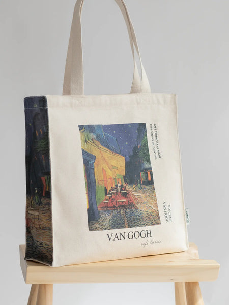 Van Gogh White Rose Thick Canvas Tote Bag