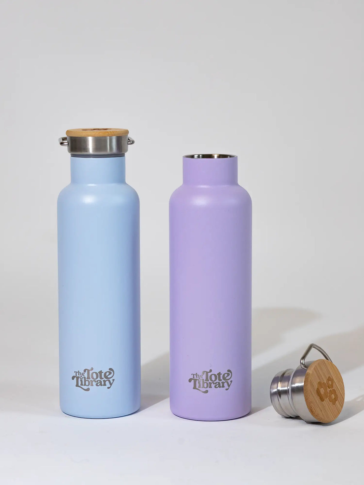 Engraved 650ml Metal Water Bottle with Wooden Lid Corporate Gift