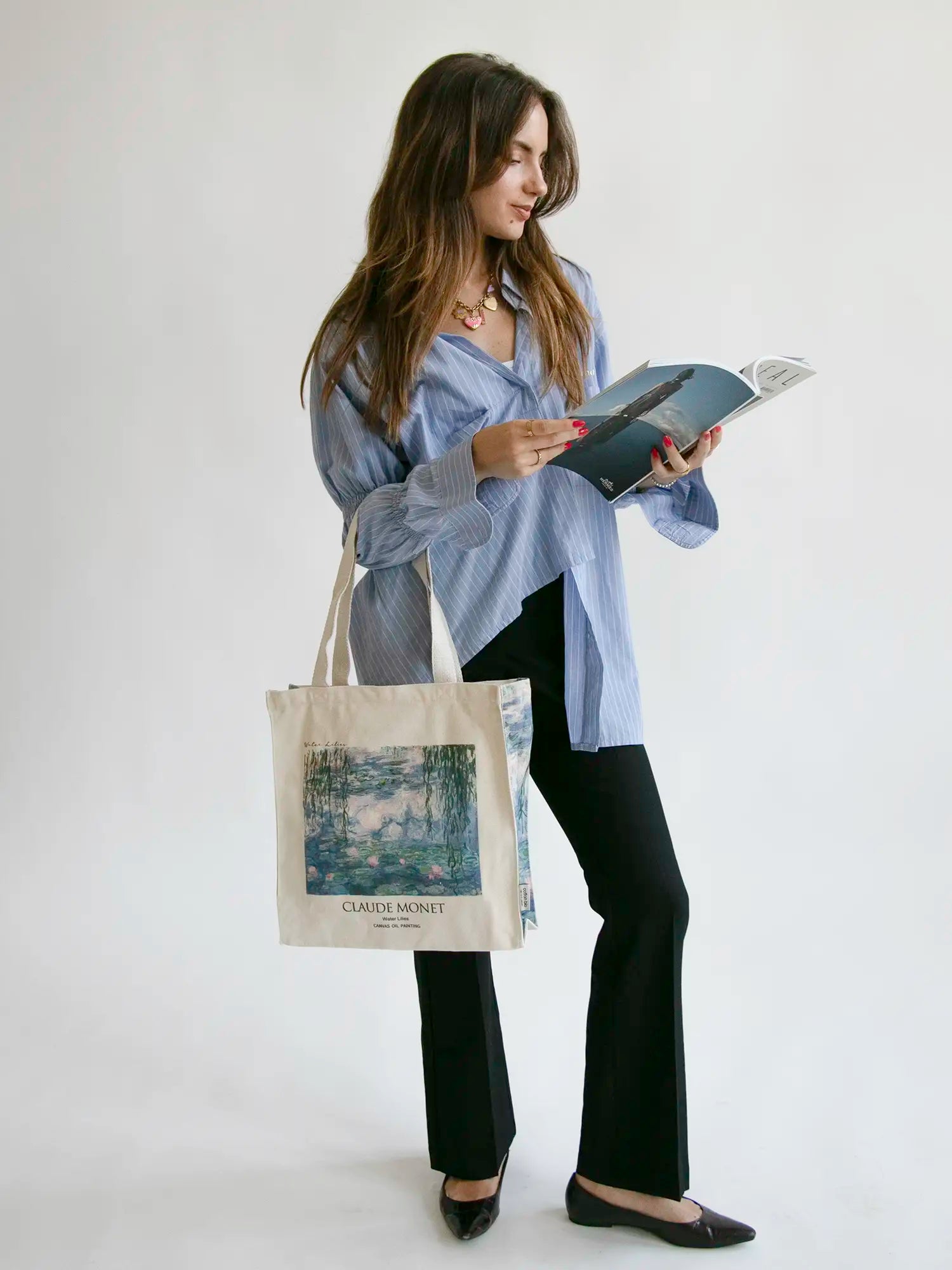 CafePress Monet Sailboat Tote Bag - Natural Canvas Reusable Shopping Bag