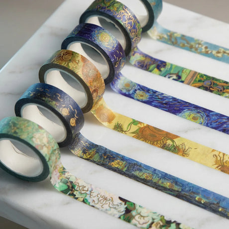 Cinta adhesiva TTL Washi de la colección Van Gogh (paquete de 6)