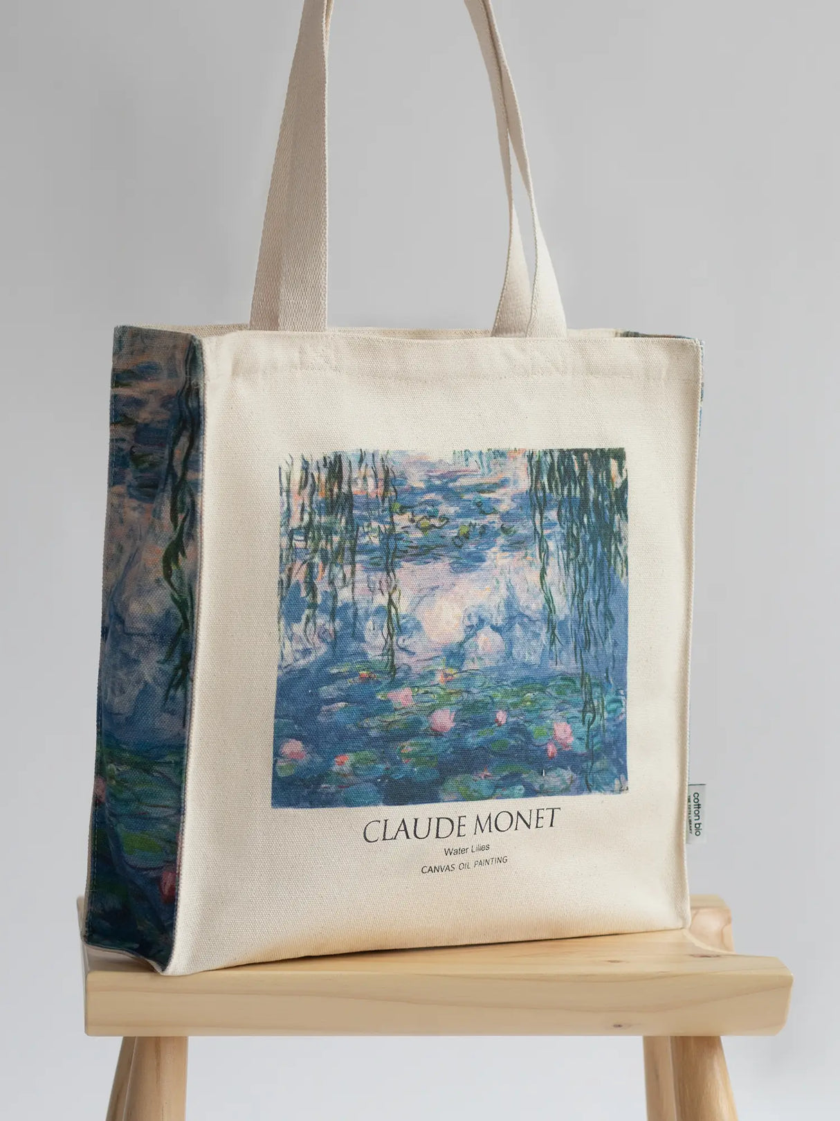 Claude Monet Lilies Thick Canvas Tote Bag